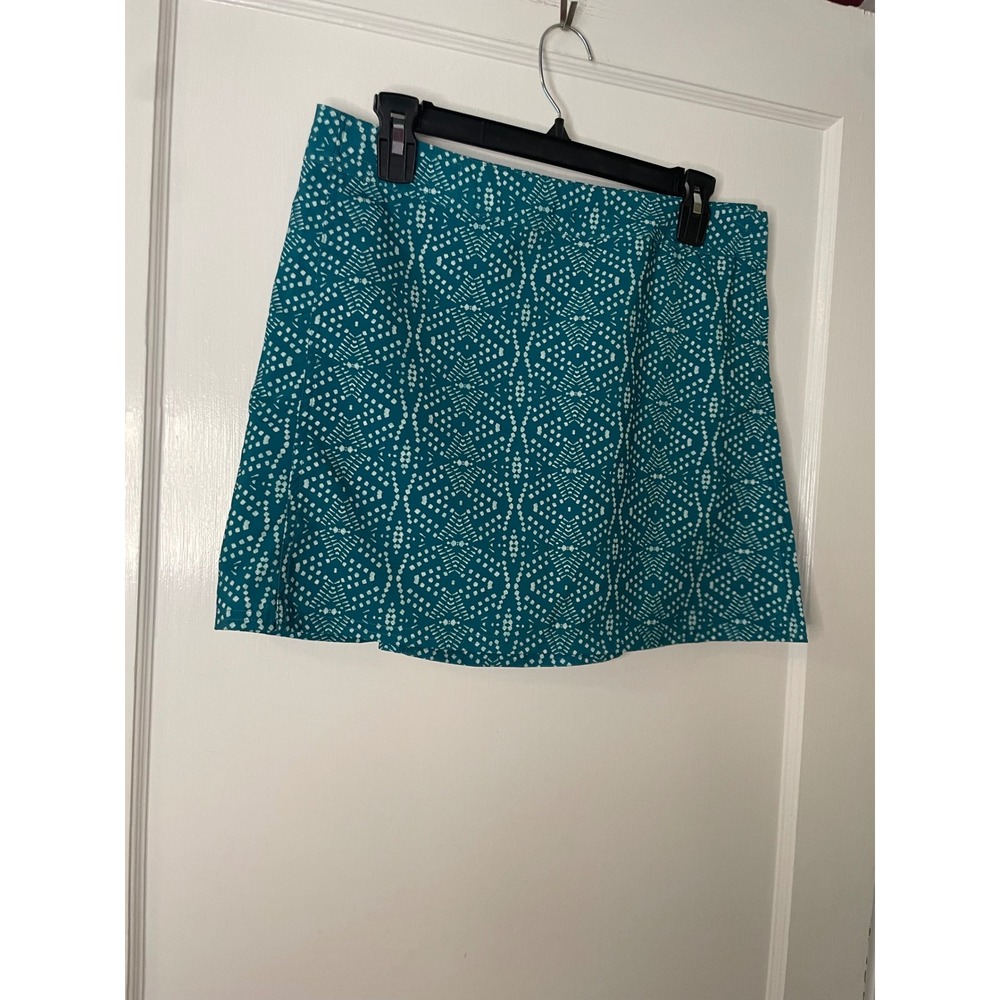 Rip Skirt Hawaii Women's Teal Blue & White Geometric Print Mini Skirt medium
